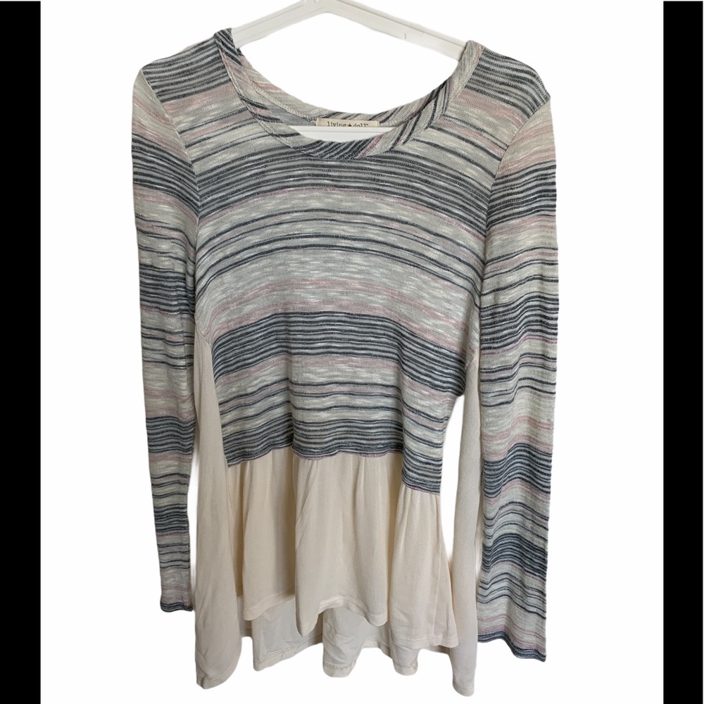 Living Doll Women’s Multi Stripe/Color Top Med